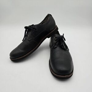 UGG Shoes Mens 11 Black Klayton Oxford Loafer Slip On Leather Lace Up Shearling